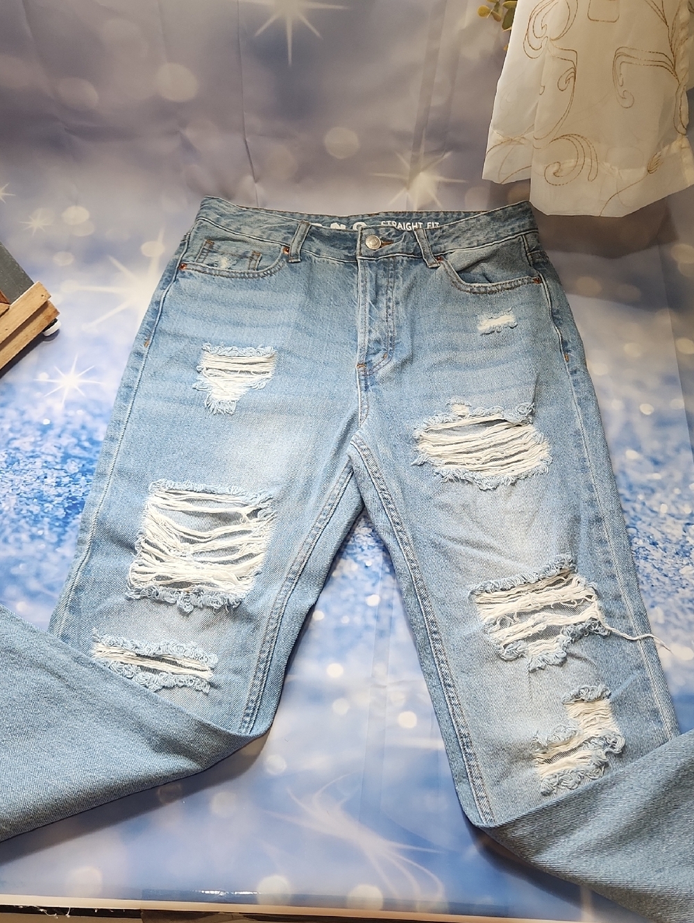 S.O.N.G. Women's Straight Leg High Rise Jeans - Light Blue